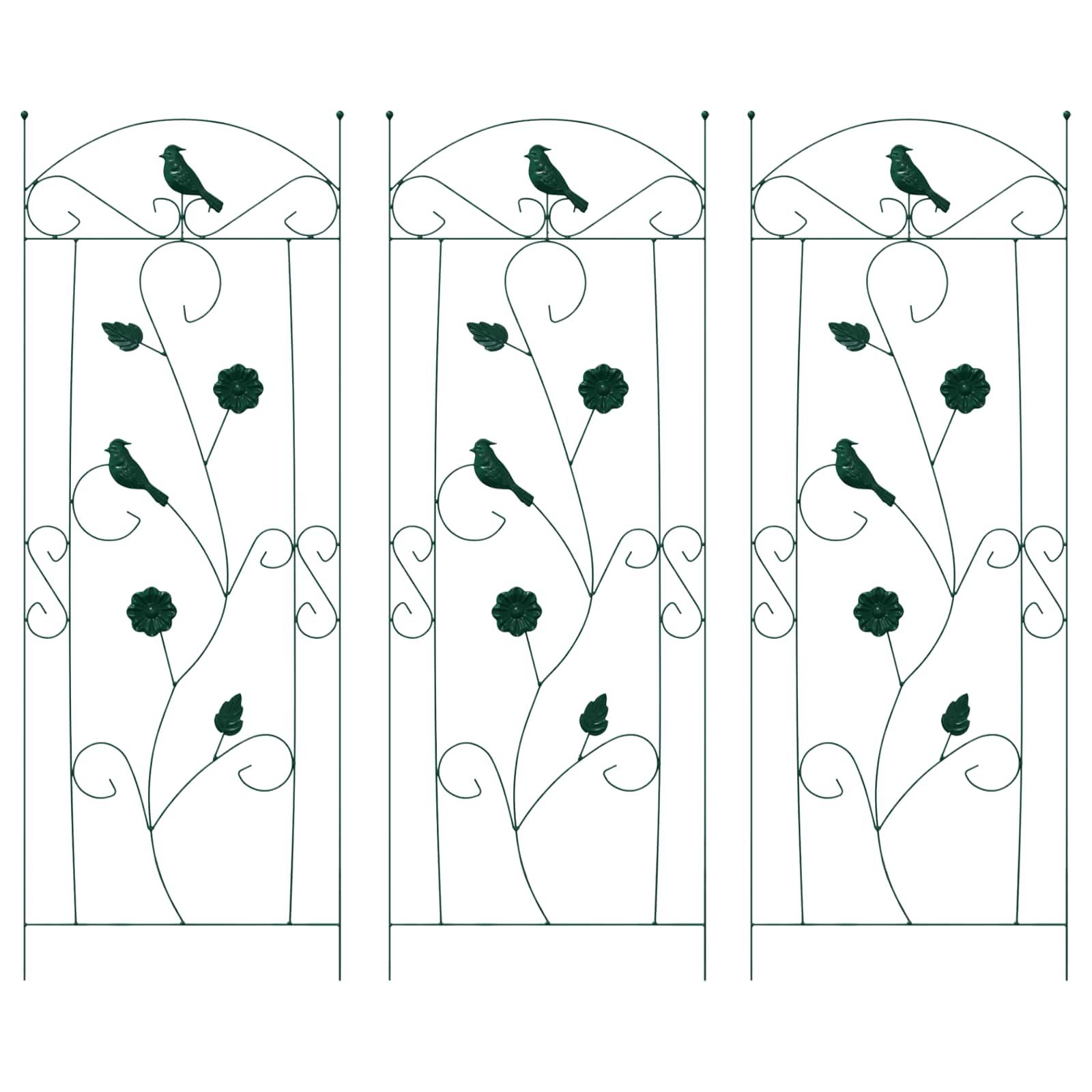 Gartenzaun mit Schloss 3 pcs Schwarz 112 x 39,5 cm Stahl