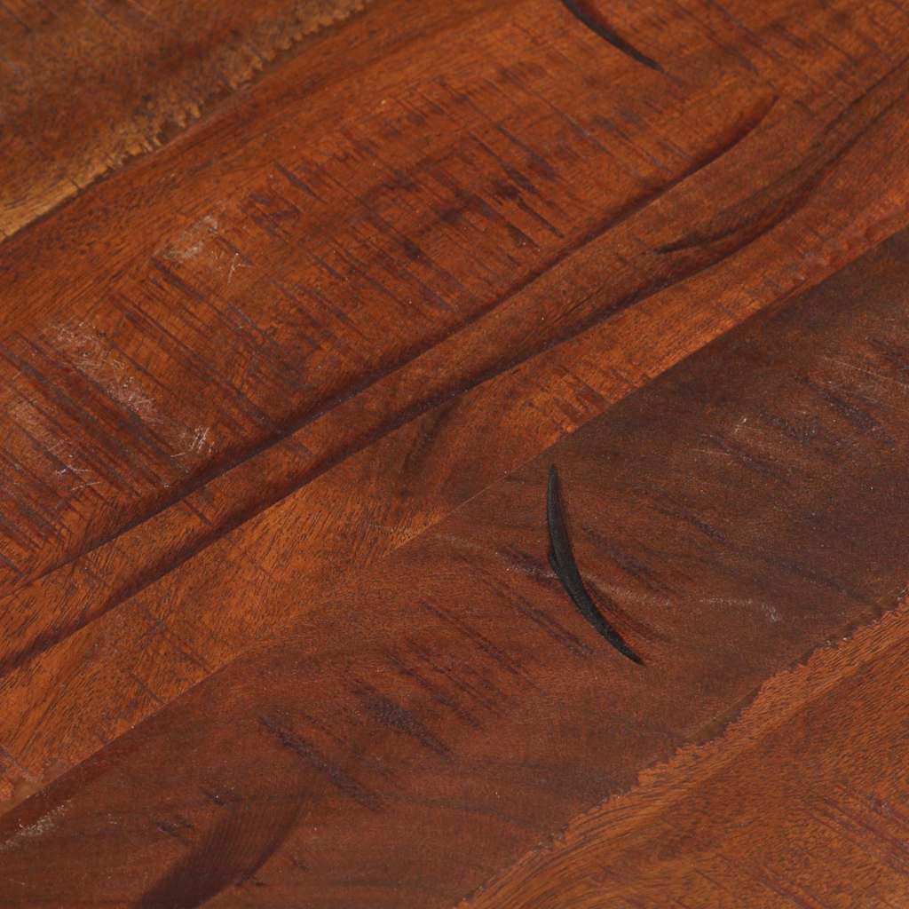 Tischplatte Ø 40x2,5 cm Rund Raues Massives Mangoholz