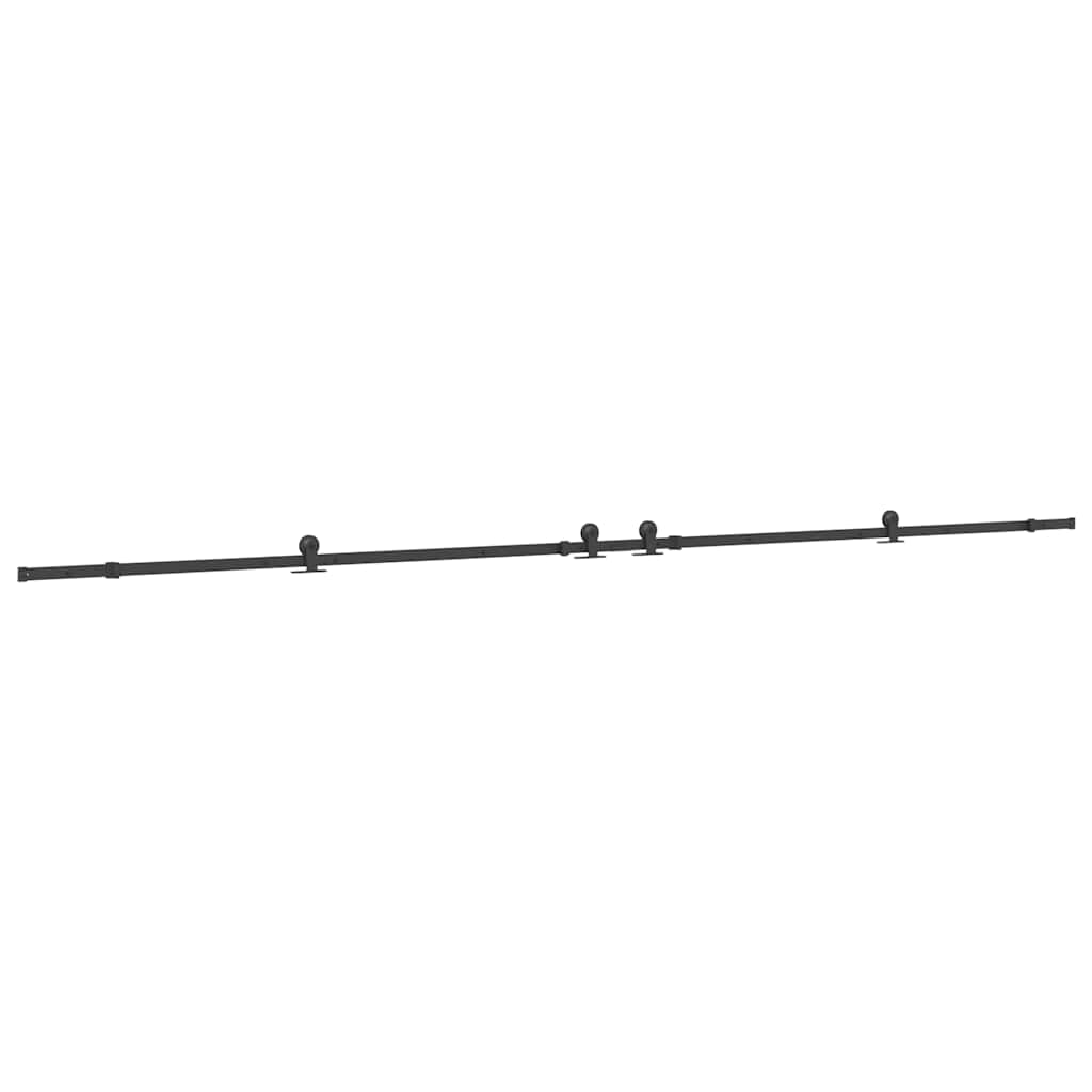 Schiebetürbeschlag-Set 305 cm Stahl Schwarz