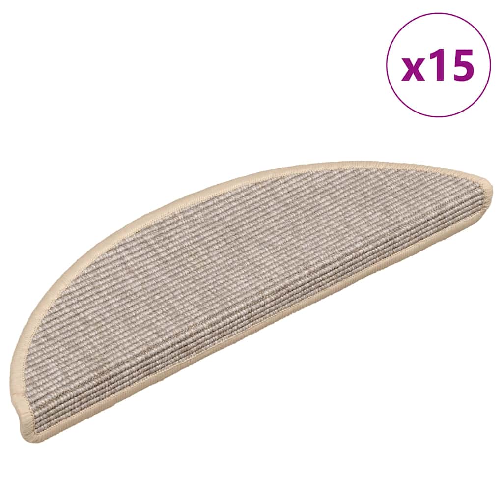 Stufenmatten 15 Stk. 56x17x3 cm Beige und Grau Halbrund