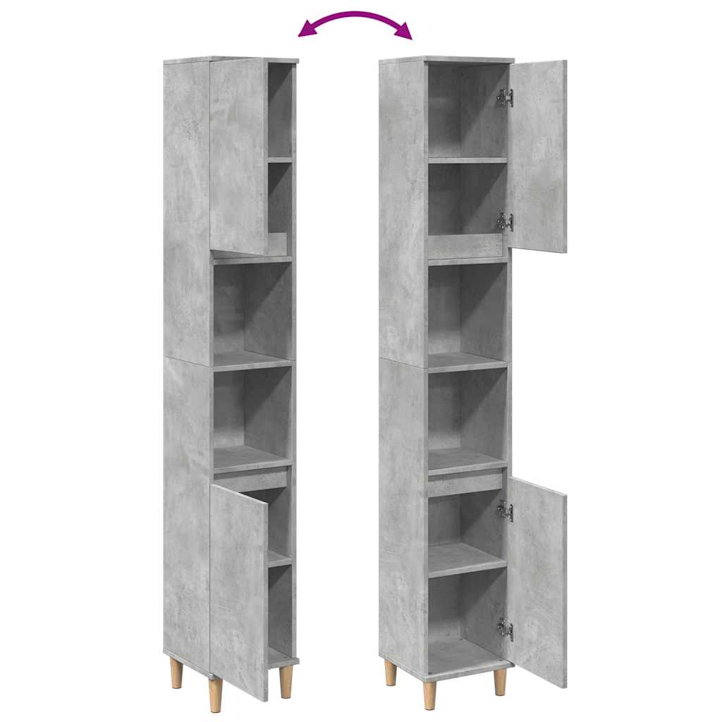 Badschrank Weiß 30x30x190 cm Holzwerkstoff