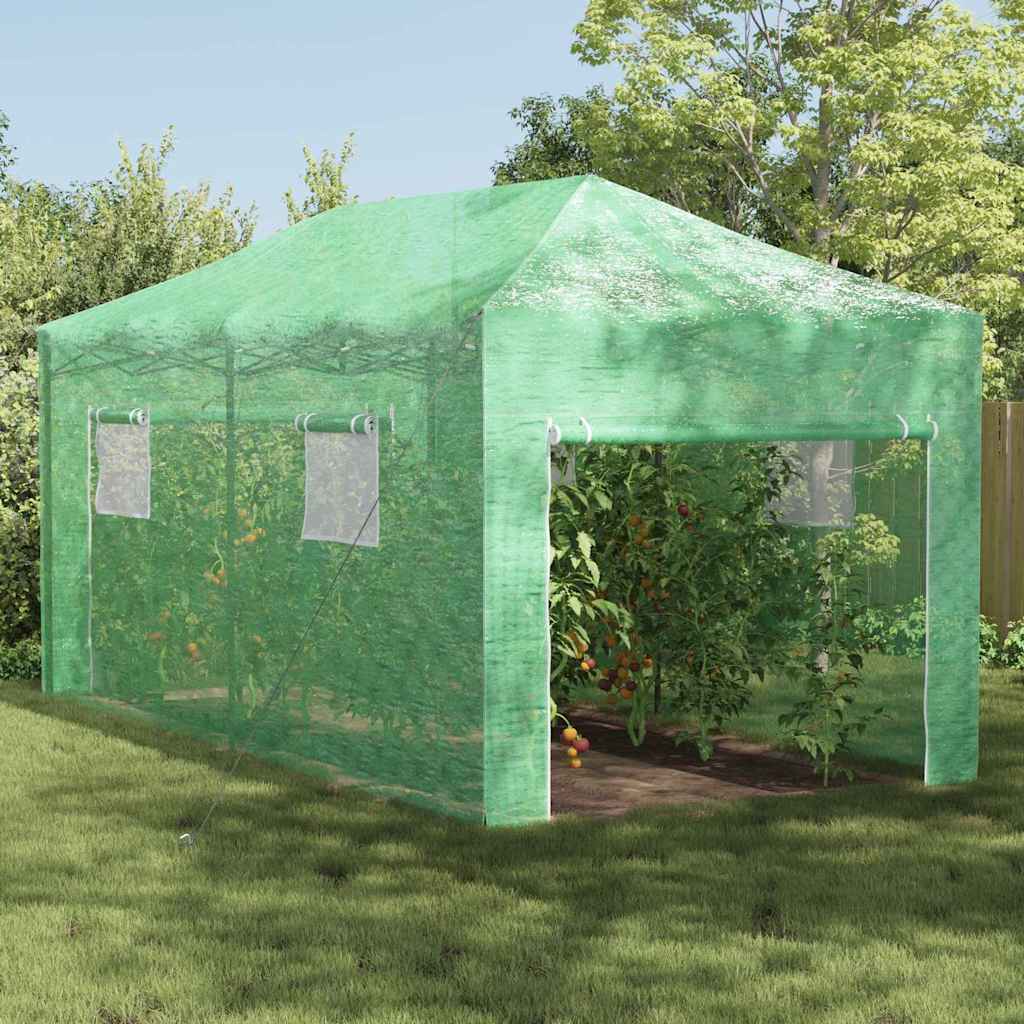 Gewächshaus mit Pop-up-Rahmen Grün 200 x 200 x 300 cm Eisen