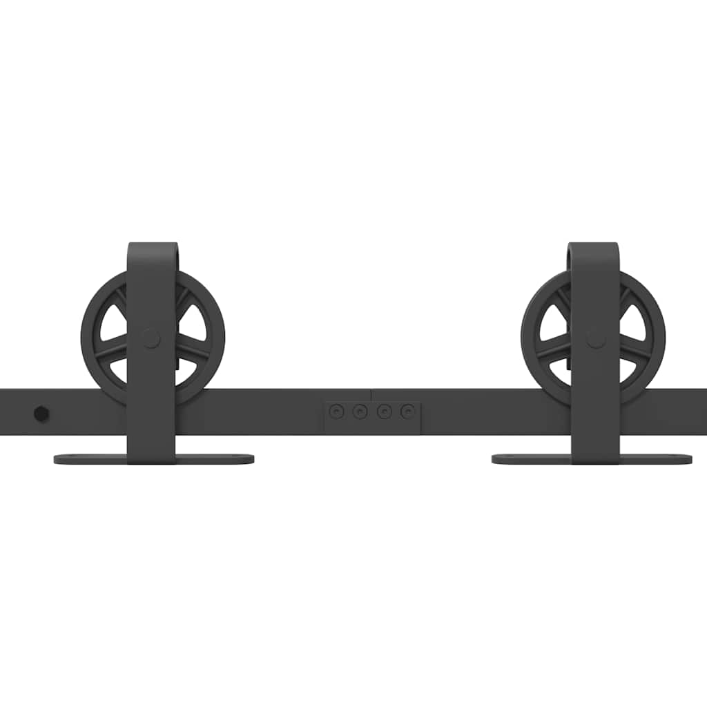 Schiebetürbeschlag-Set 366 cm Stahl Schwarz