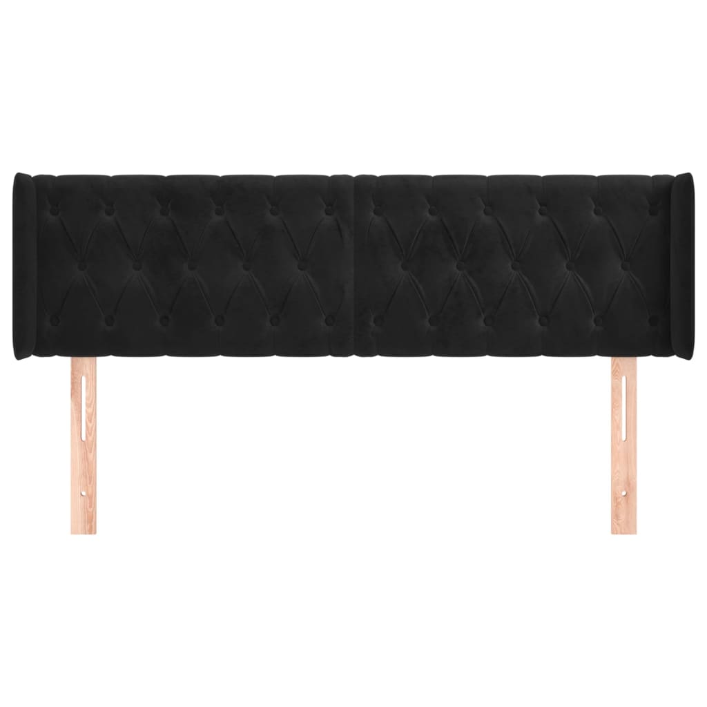 Kopfteil mit Ohren Dunkelblau 93x16x78/88 cm Samt