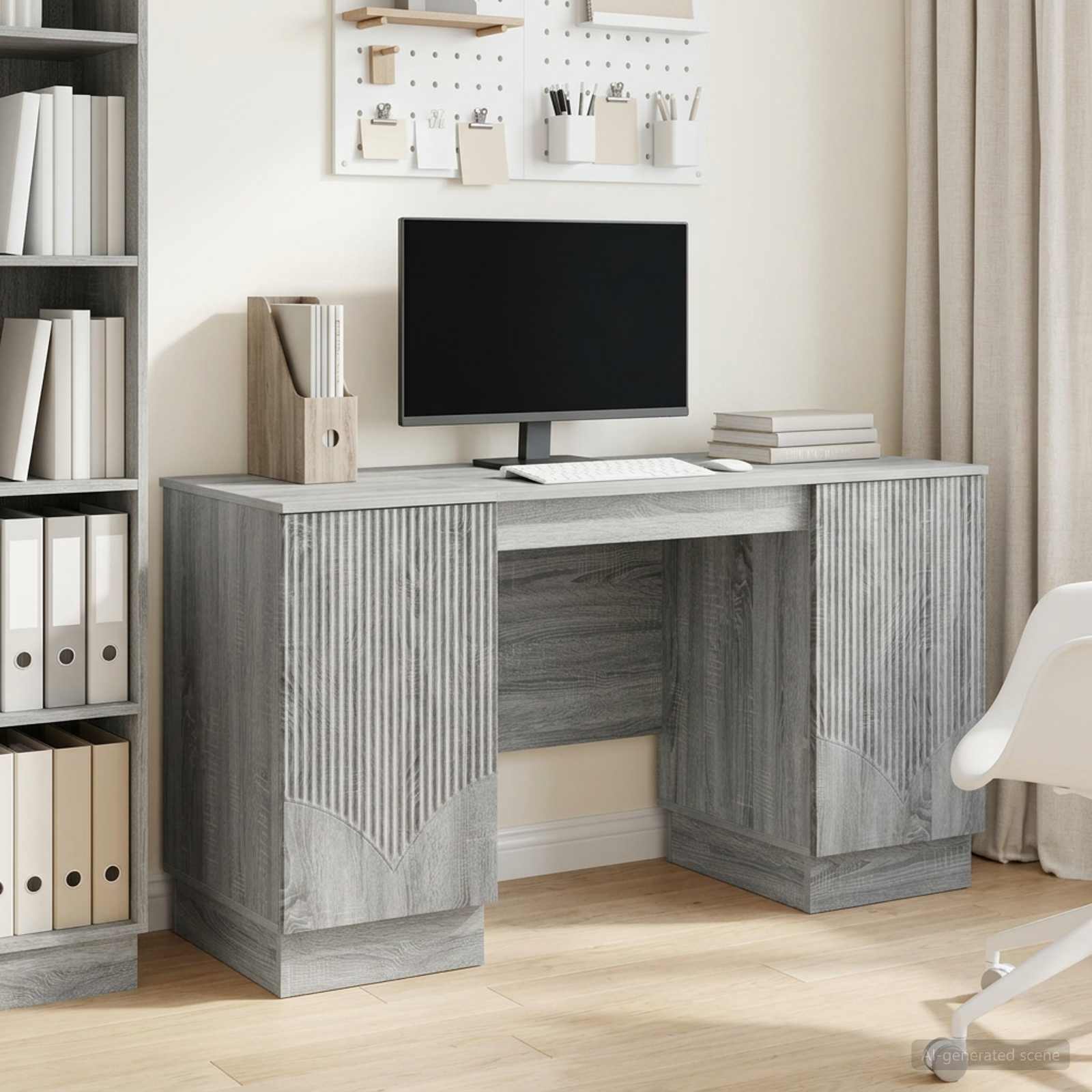 Schreibtisch mit Regal Schwarz 142,5 x 50 x 75 cm Holzwerkstoff