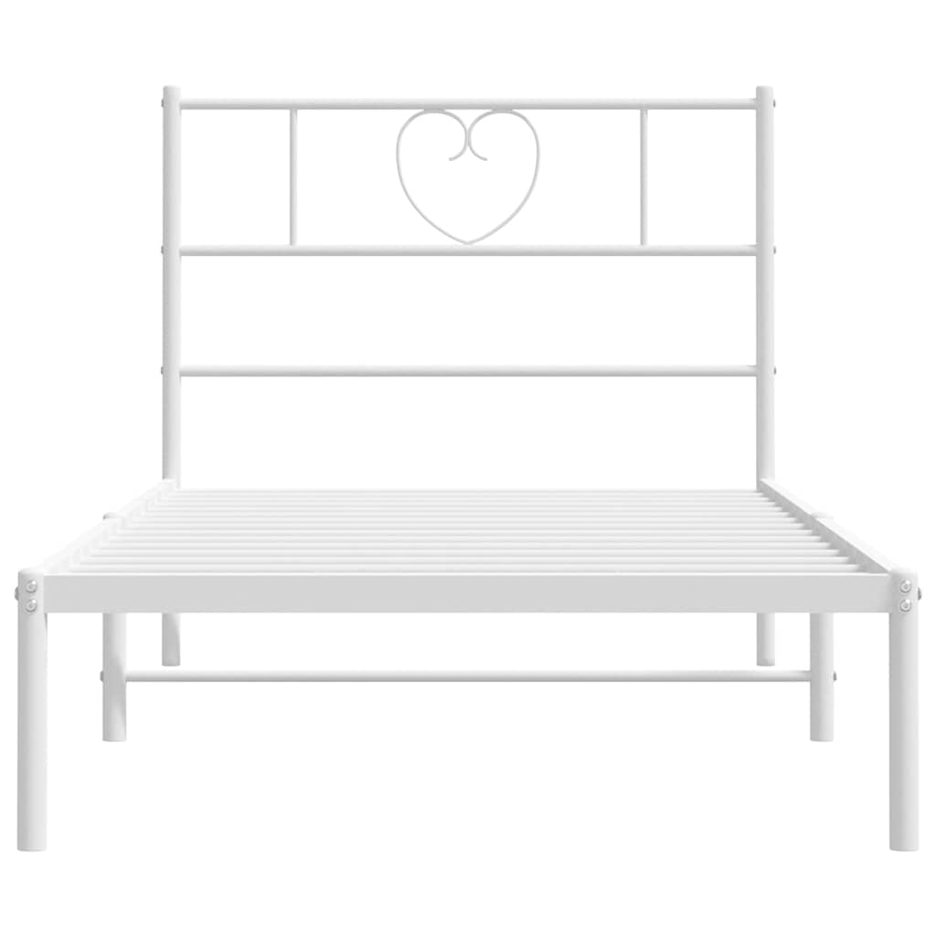 Bettgestell mit Kopfteil Metall Schwarz 100x190 cm