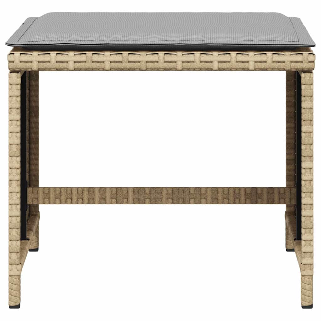 Gartenhocker mit Kissen 4 Stk. Schwarz 41x41x36 cm Poly Rattan