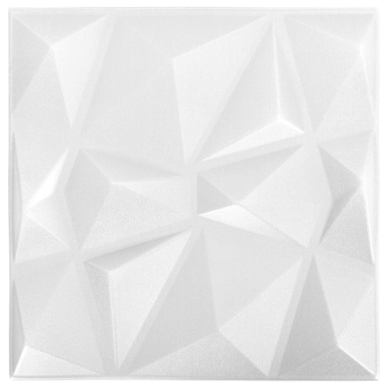 Wandpaneele 12 pcs Diamant Weiß 50 x 50 cm XPS Schaum