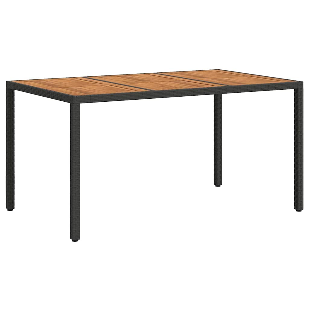 Gartentisch 150x90x75 cm Hartglas und Poly Rattan Grau