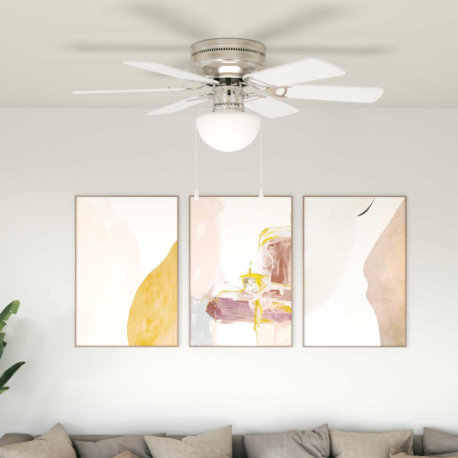 Deckenventilator mit Licht und Fernbedienung Ø 130 cm Weiß