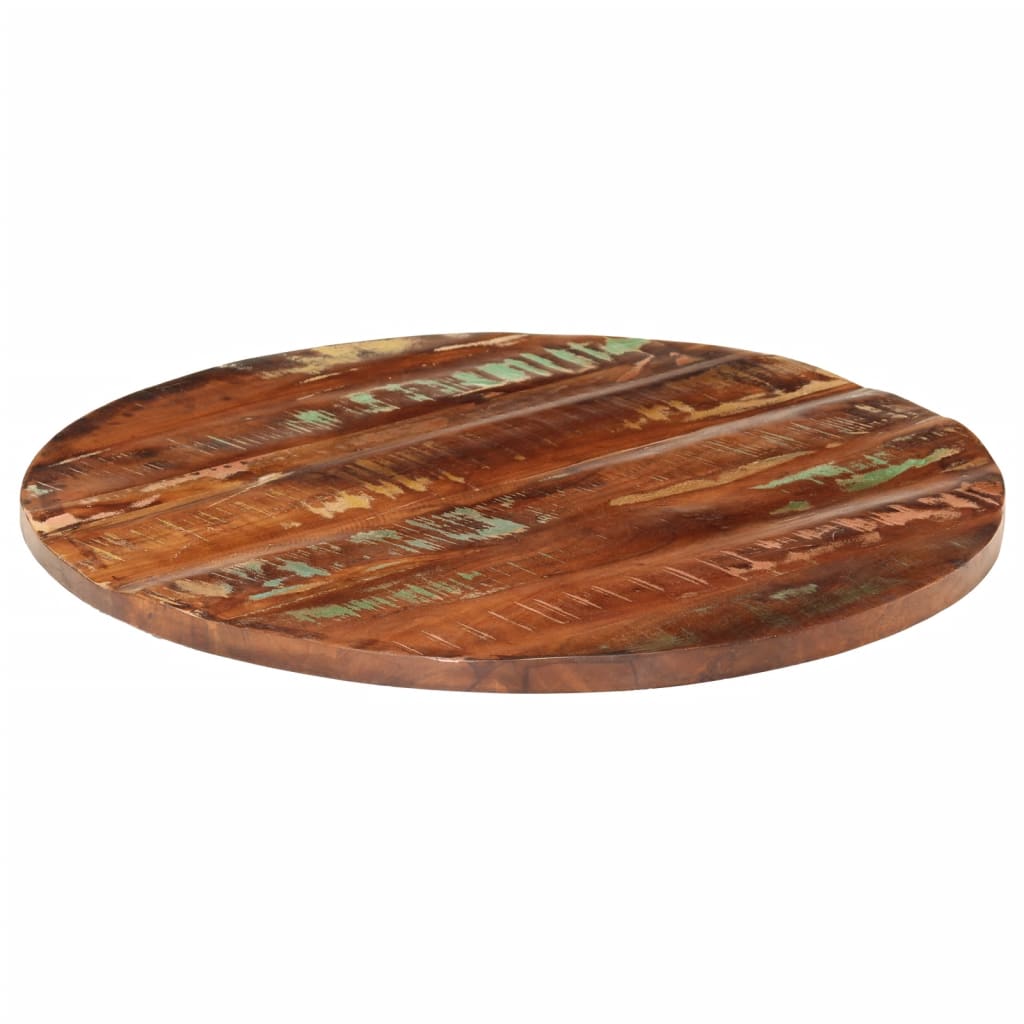 Tischplatte Ø 40x2,5 cm Rund Raues Massives Mangoholz