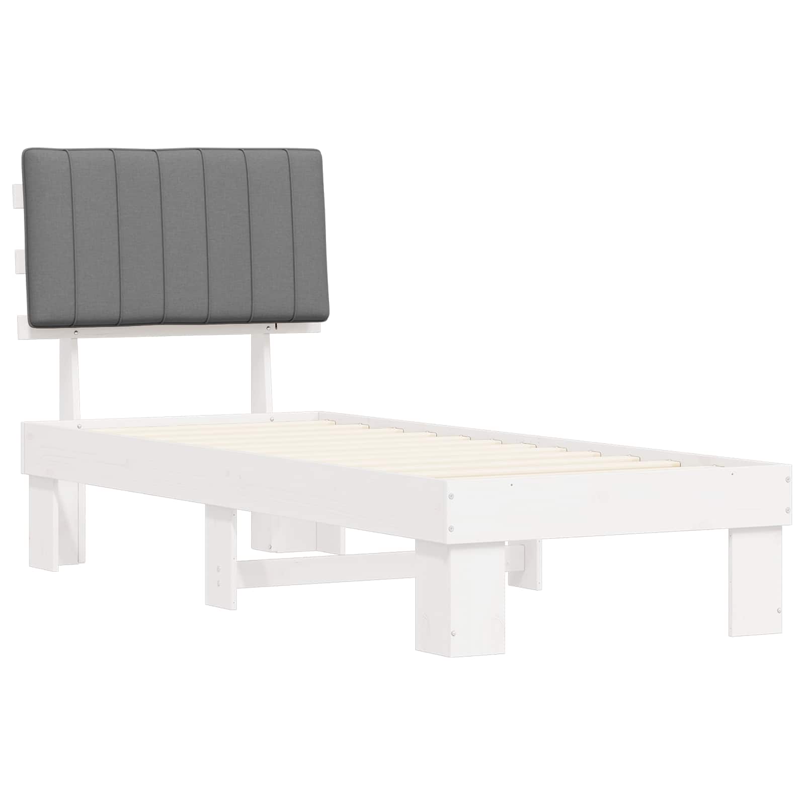 Bettgestell mit gepolstertem Kopfteil Hellgrau 200 x 200 cm
