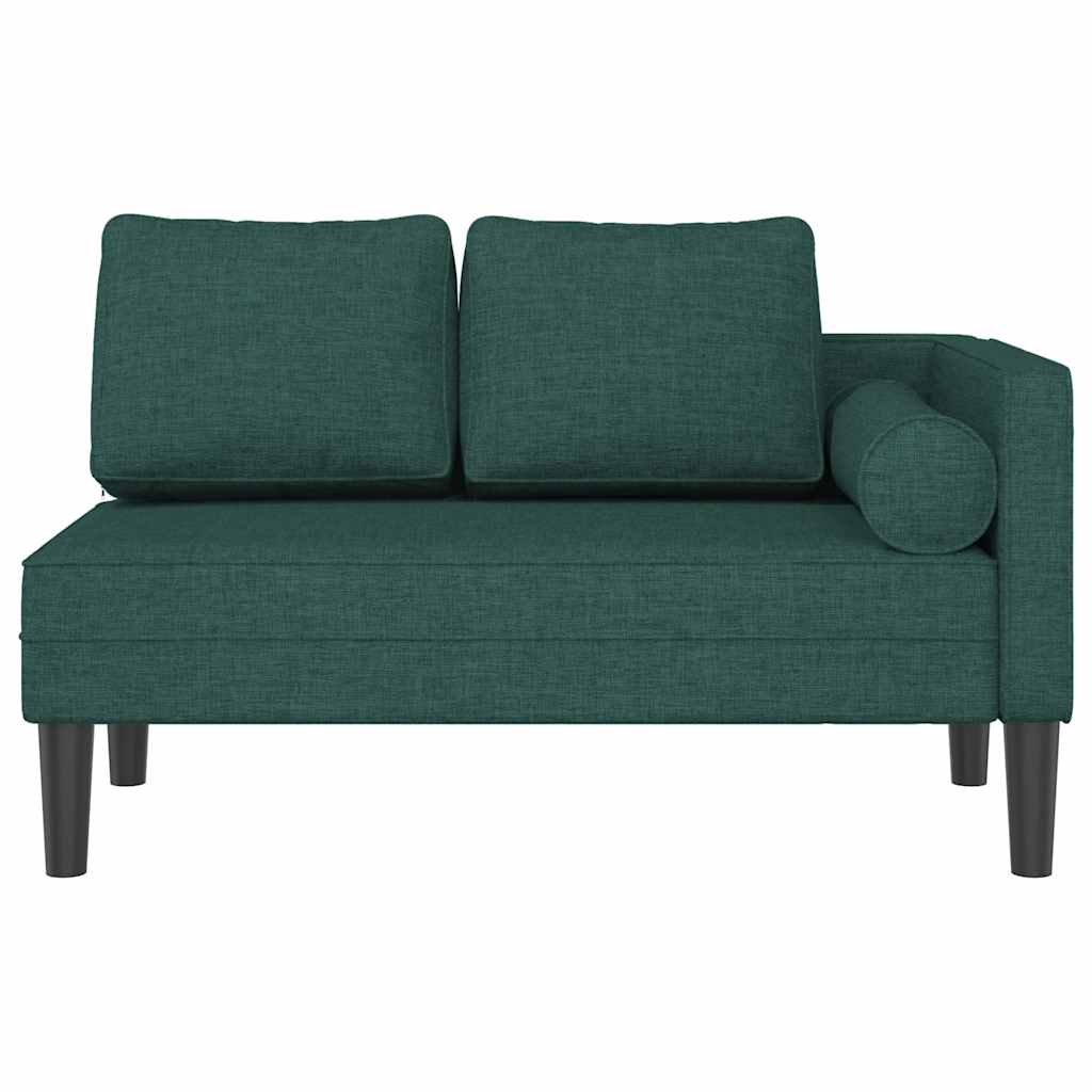 Chaiselongue mit Kissen Hellgrau Stoff