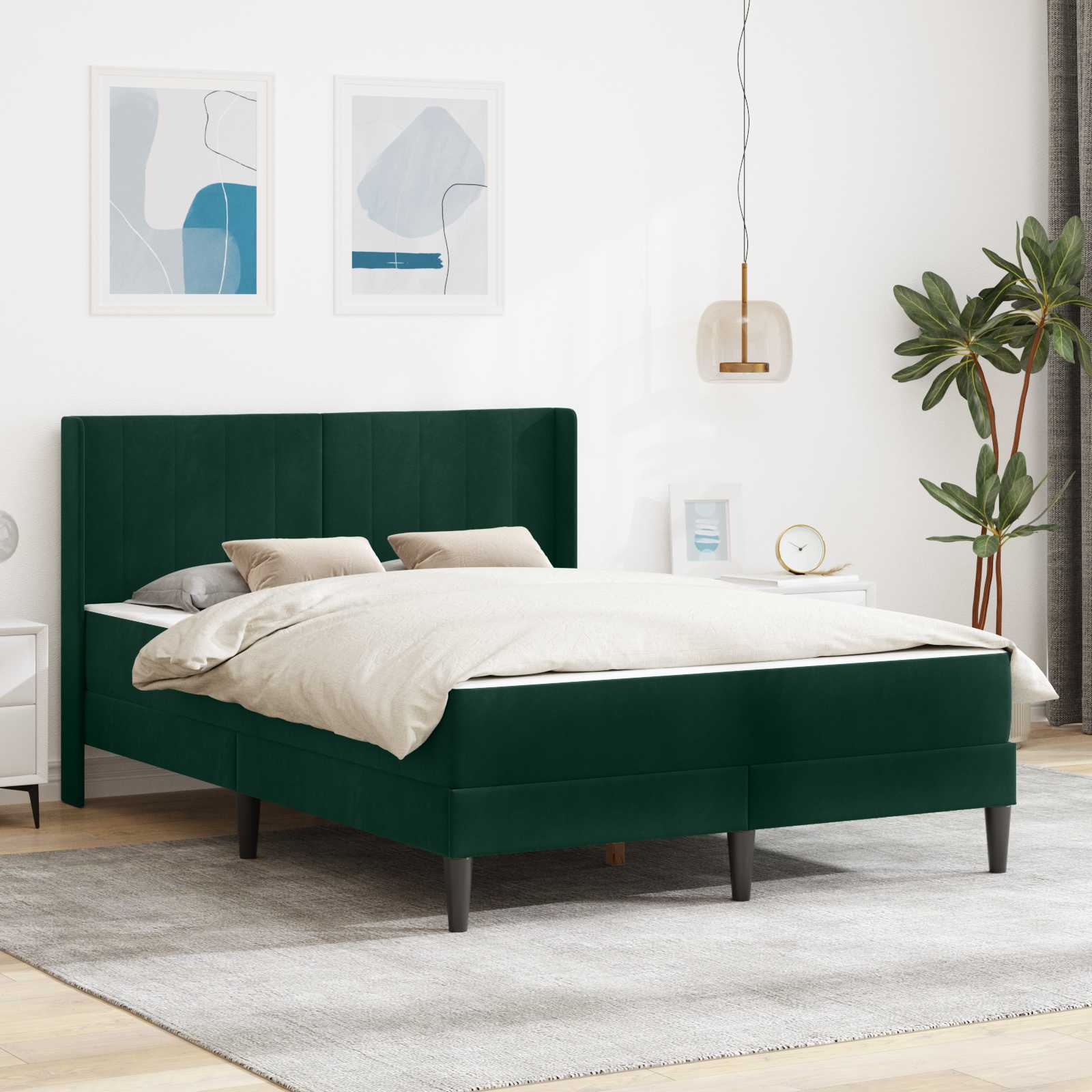 Bettgestell mit Matratze mit Kopfteil Hellgrau 80 x 200 cm Samt