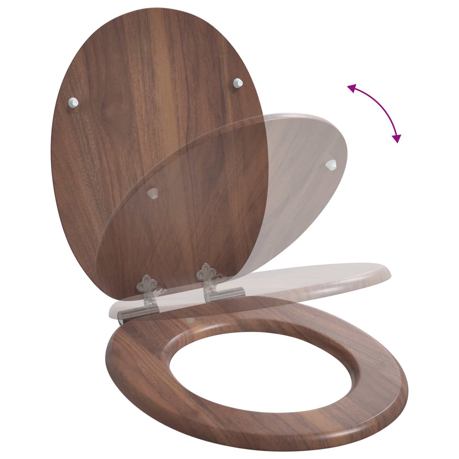 Toilettensitz MDF Deckel Schlichtes Design Weiß