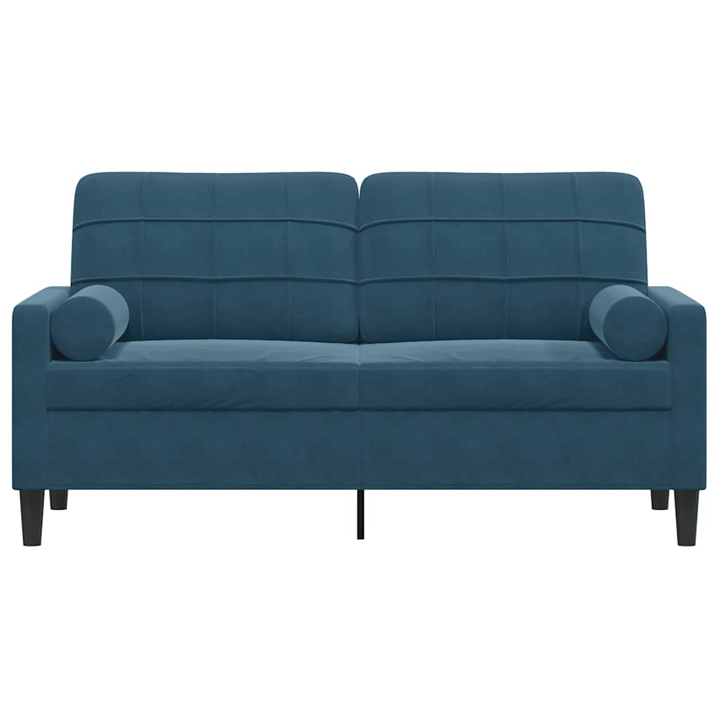 2-Sitzer-Sofa mit Zierkissen Hellgrau 120 cm Samt