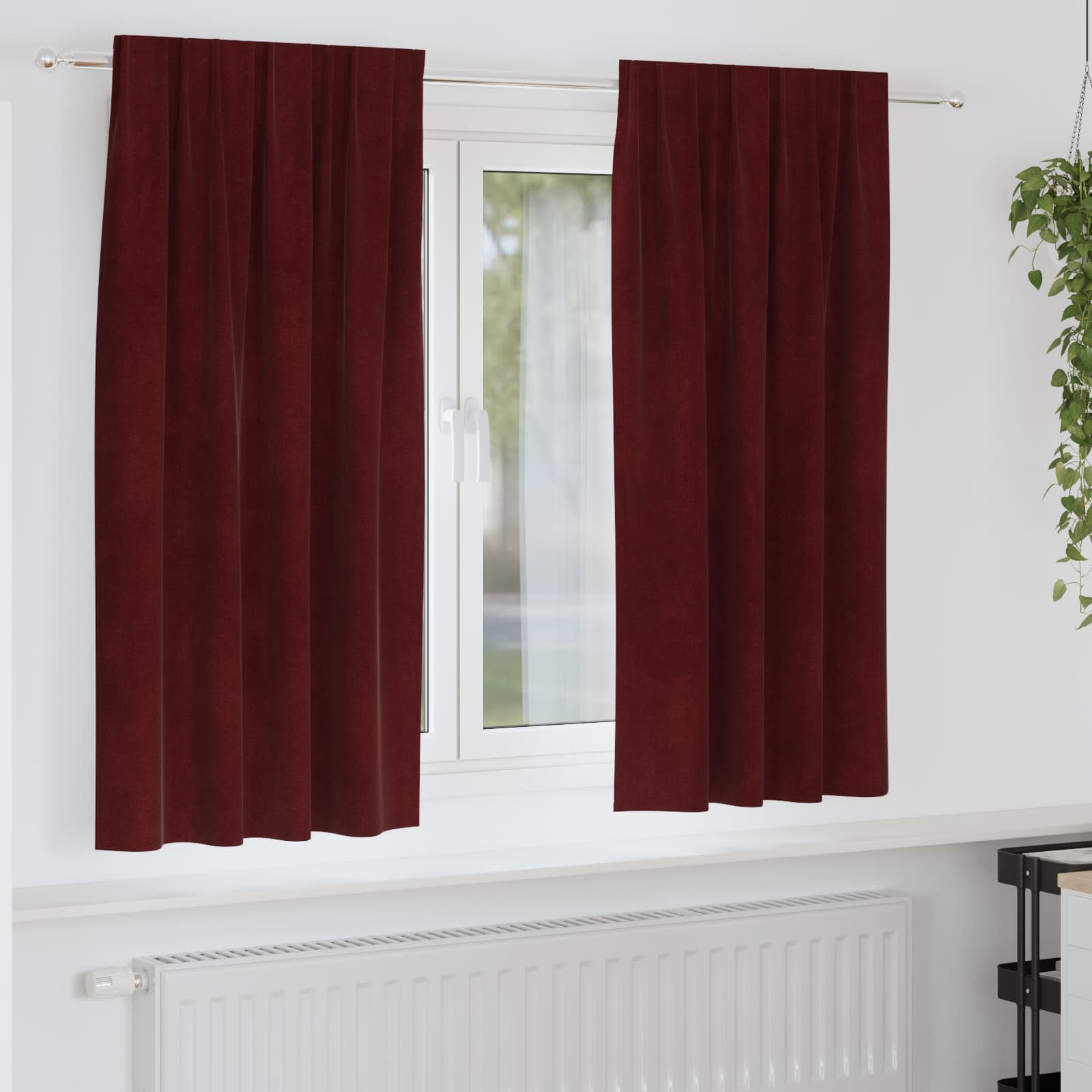 Verdunkelungsvorhänge 2 pcs Schwarz 140 x 140 cm Samt