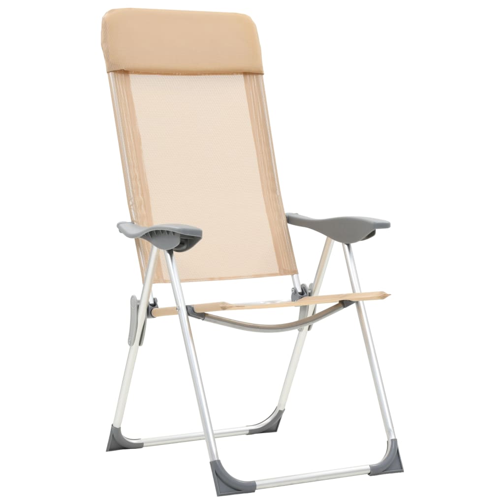 Klappbare Campingstühle 2 Stk. Grau Aluminium