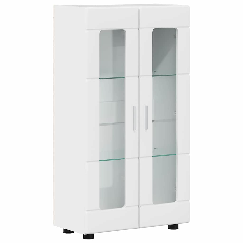 Highboard mit Regal FLORIN Weiß 60 x 35 x 182 cm Holzwerkstoff