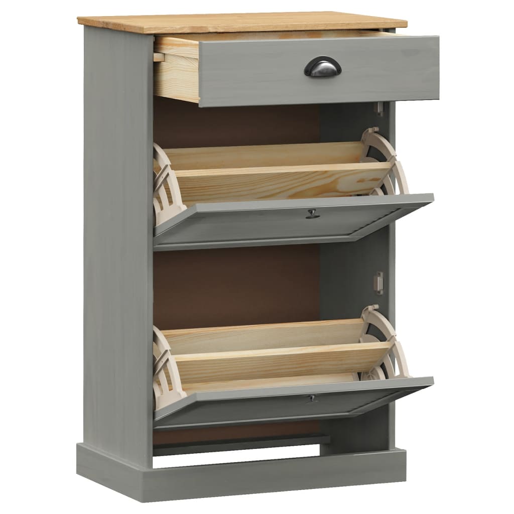 Schuhschrank VIGO 60x35x96 cm Weiß Massivholz Kiefer