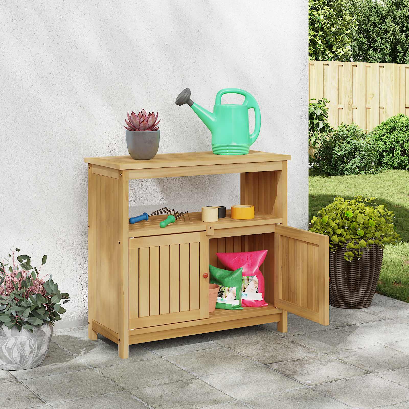 Garten-Konsolentisch 80x35x75 cm Massivholz Akazie
