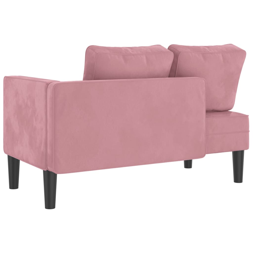 Chaiselongue mit Kissen Blau Samt