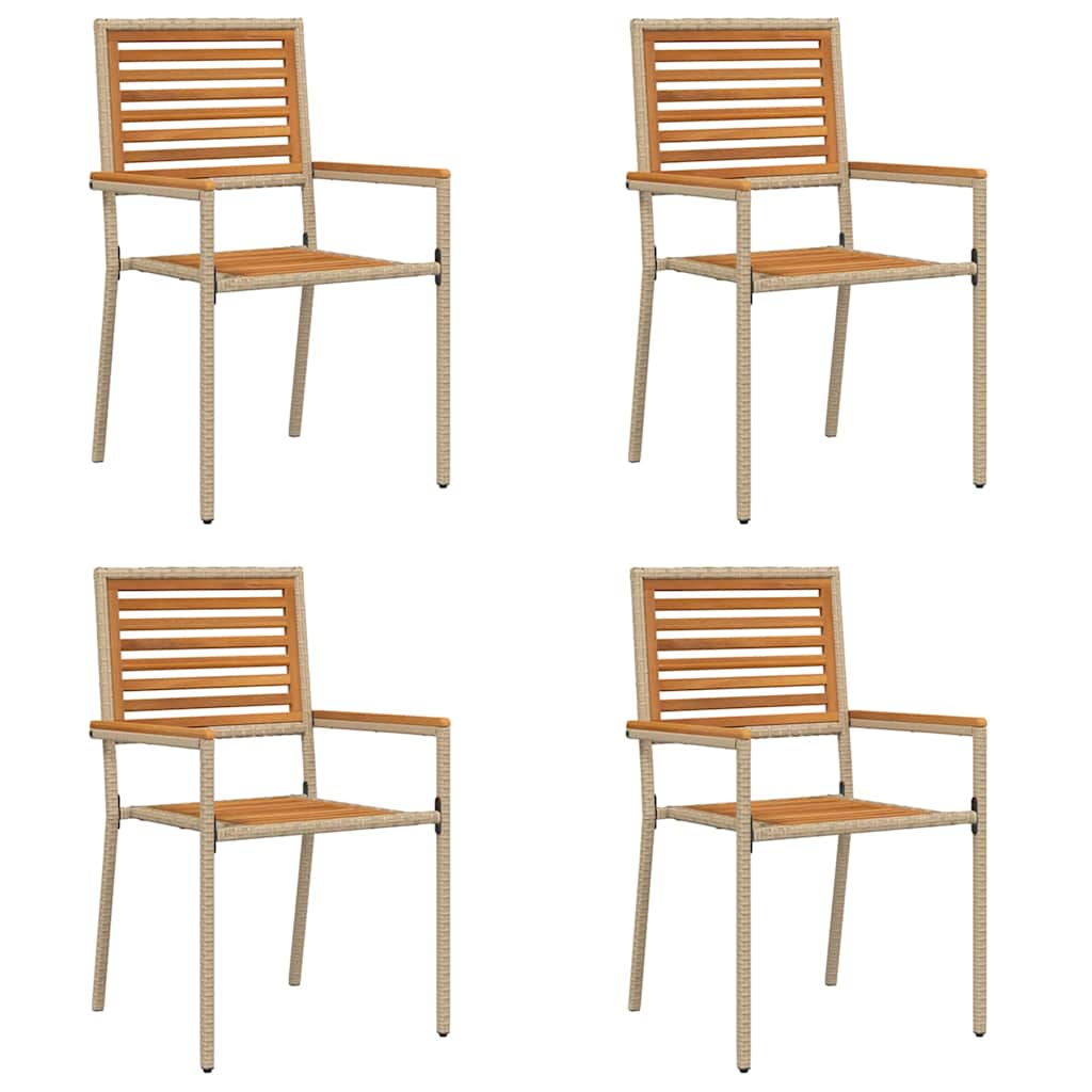 Garten Stapelstühle 4 pcs Braun und Schwarz 54 x 56 x 90 cm