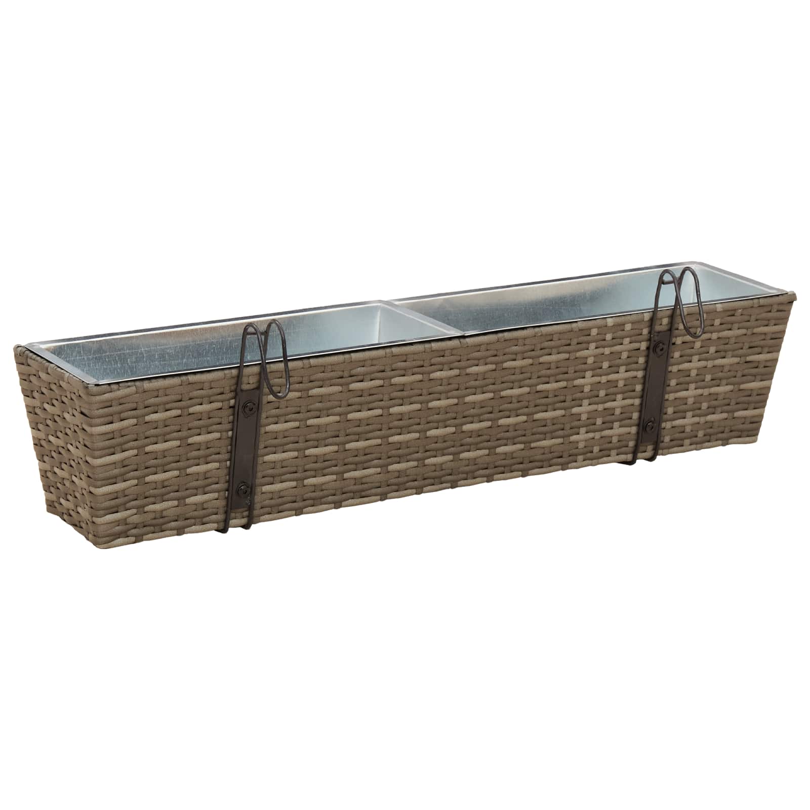 Balkon 2 pcs Schwarz 50 x 17 x 17 cm Metall