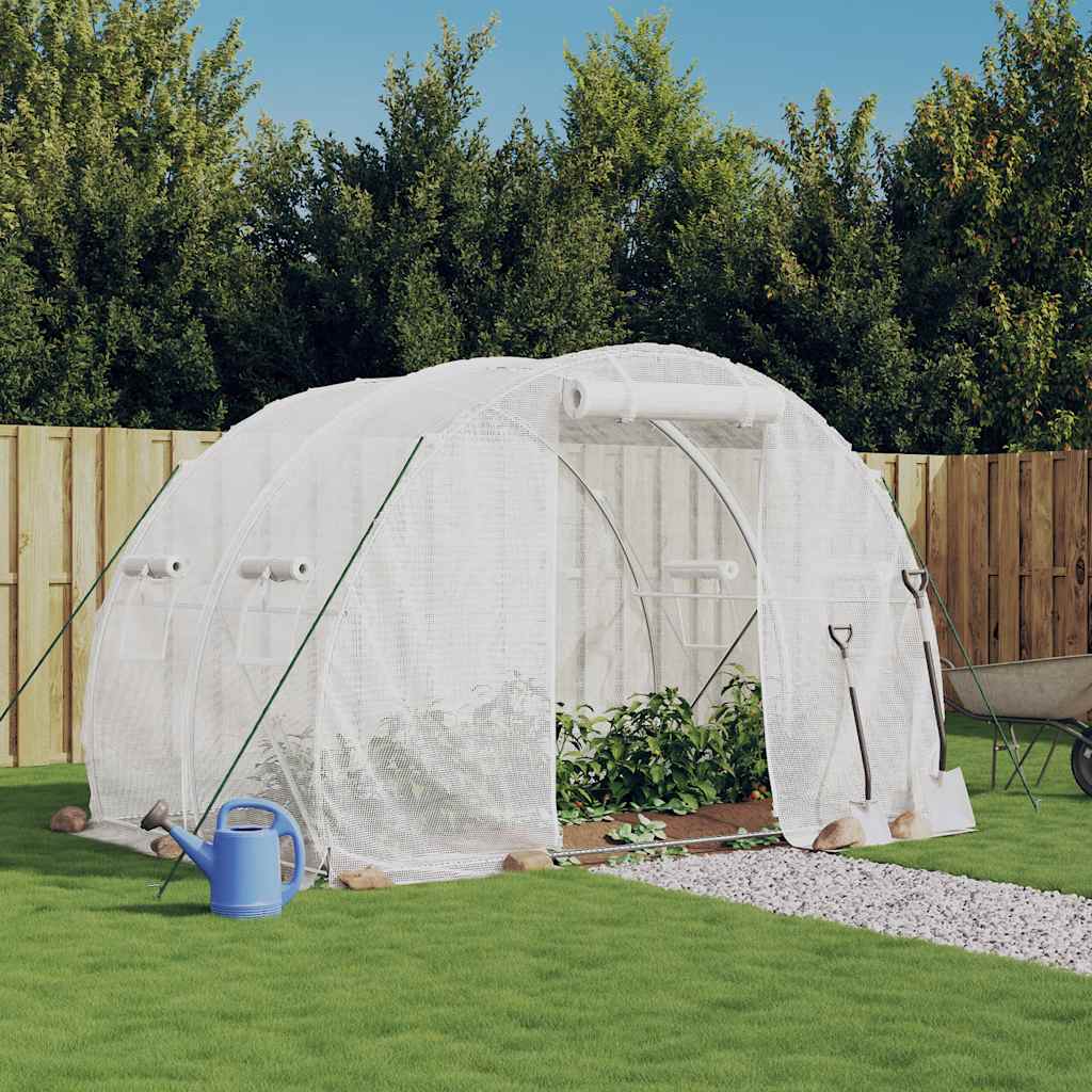 Gewächshaus mit Stahlrahmen Grün 48 m² 16x3x2 m