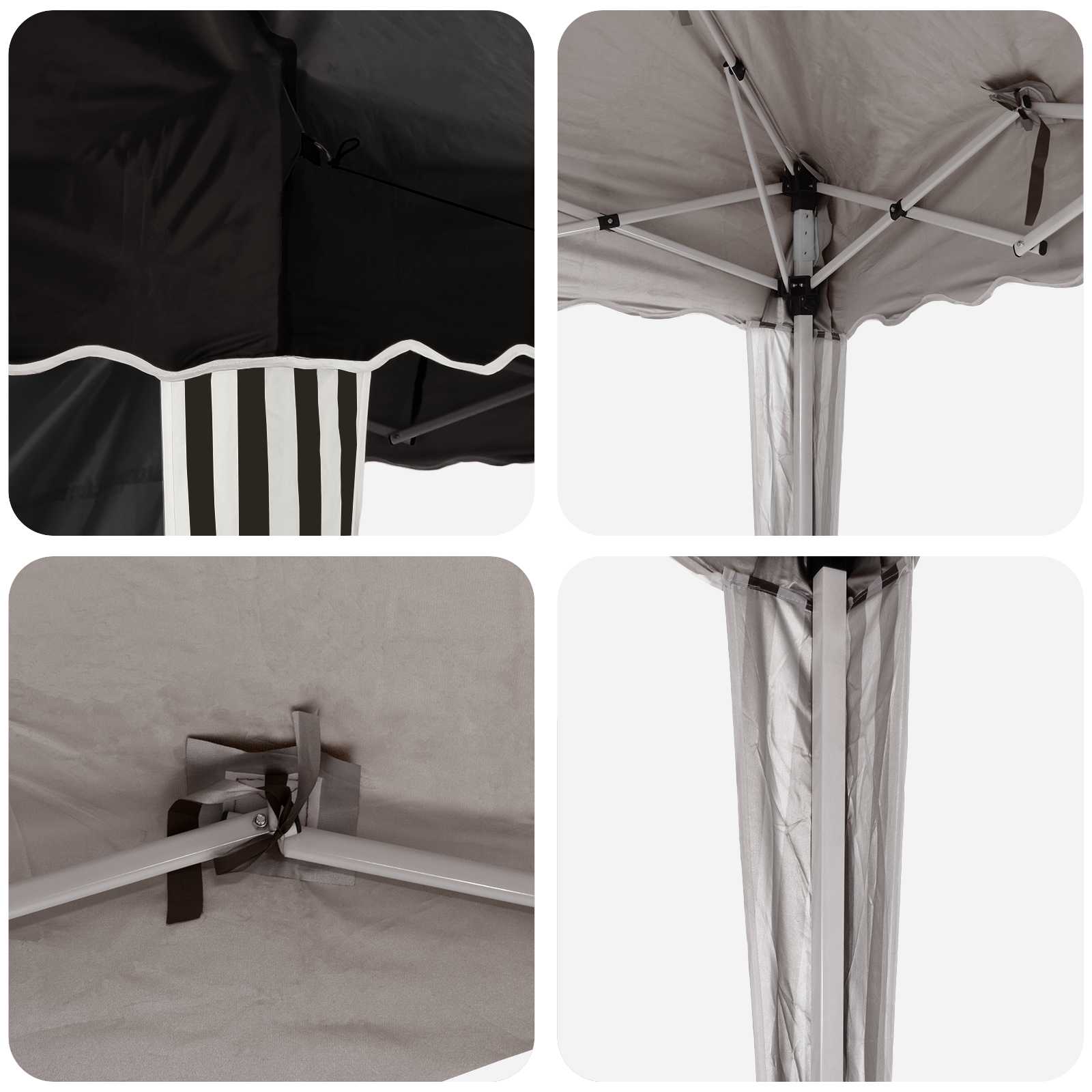 Pop-up Partyzelt 288 x 288 x 245 cm Creme Oxford-Stoff