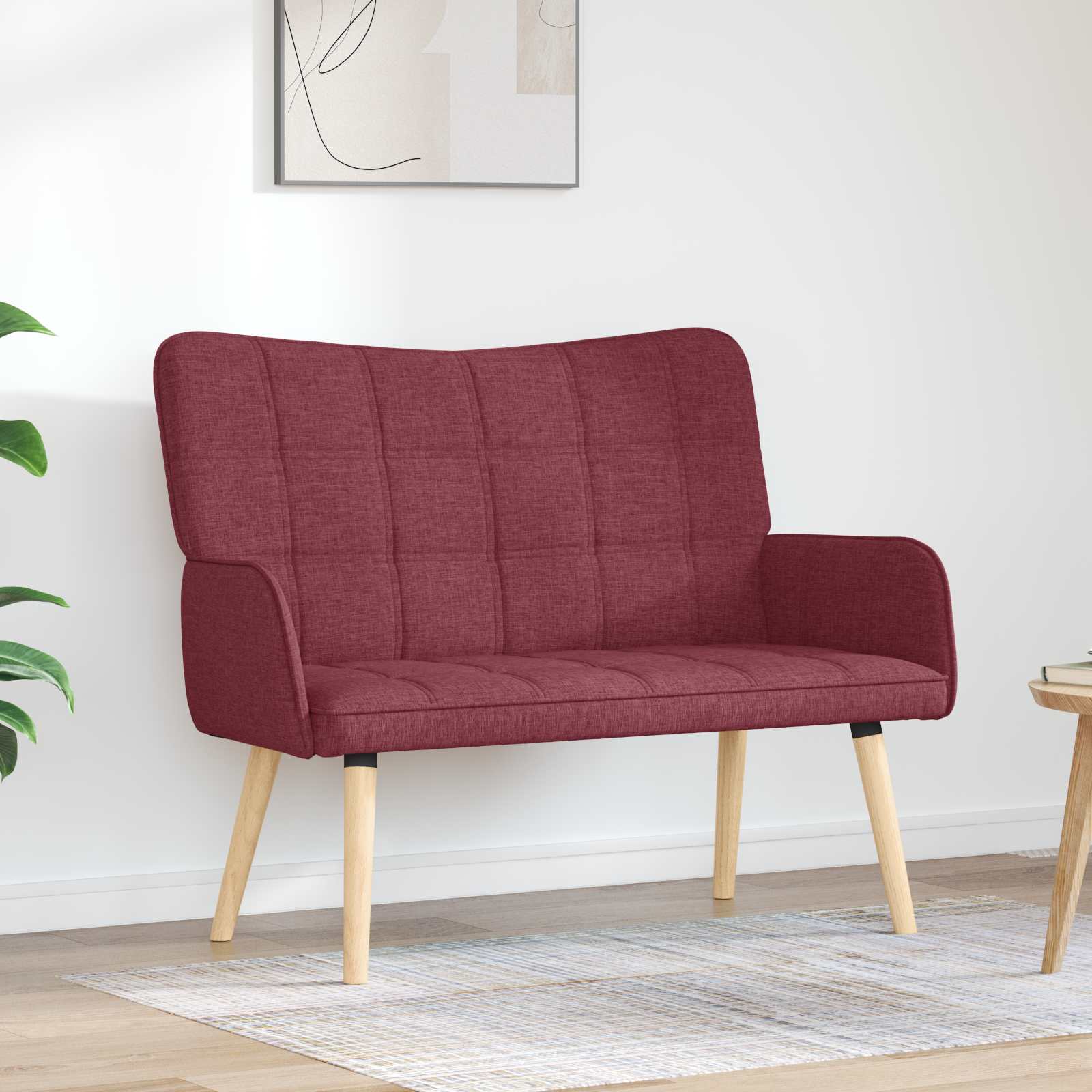 2-Sitzer Sofa Hellgrau 115 x 61 x 87 cm Stoff