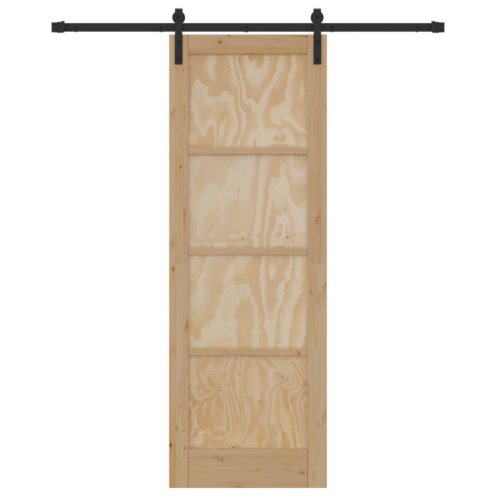 Schiebetür Natürlich und Schwarz 61 x 198,5 cm