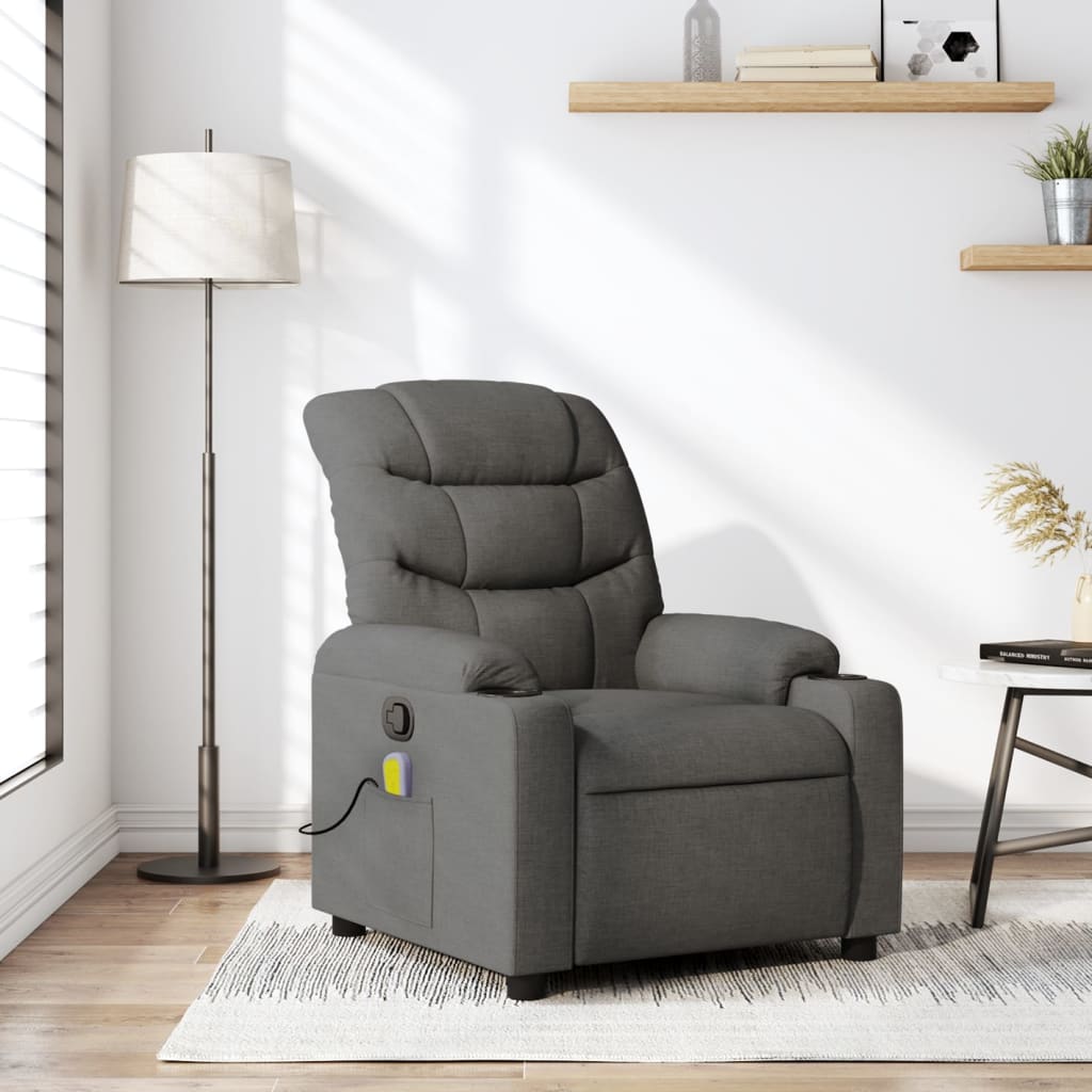 Massage-Relaxsessel, hellgrauer Stoff