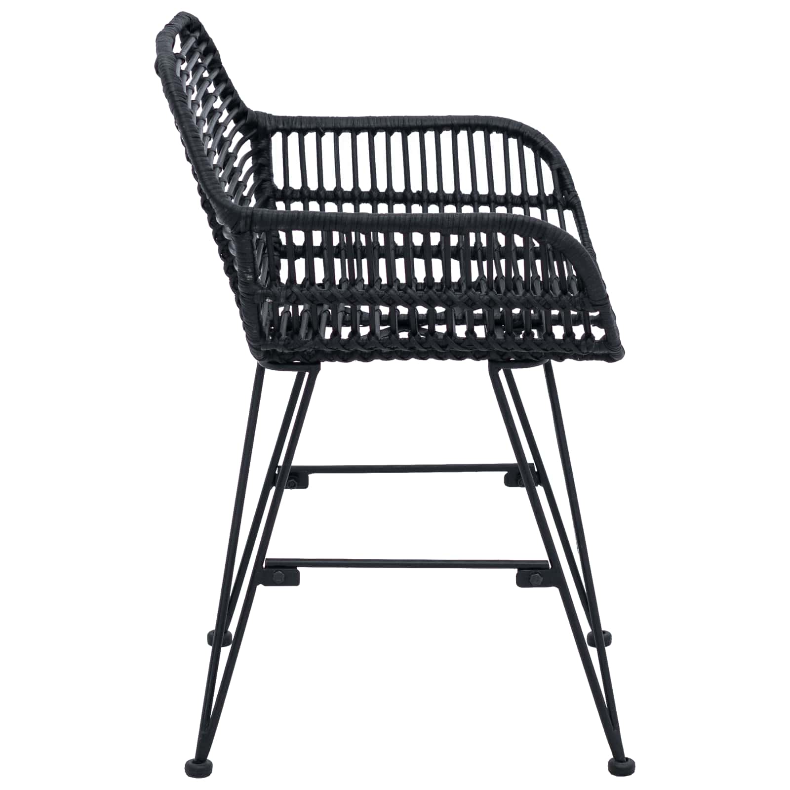 Esszimmerstuhl 2 pcs Rattan und Eisen Natur 55 x 50 x 74 cm