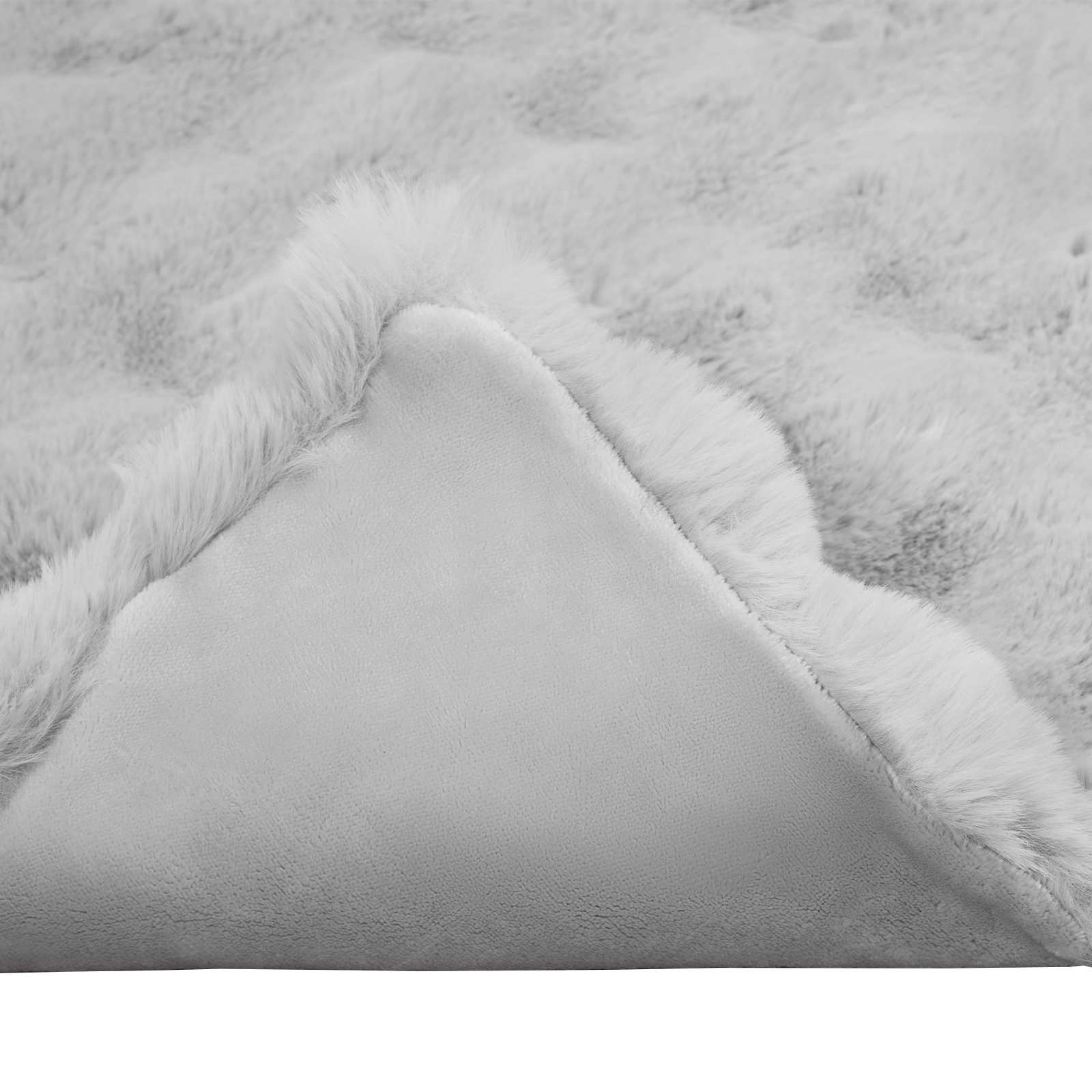 Rutschfeste Decke aus Kunstkaninchenfell Olite Beige Polyester