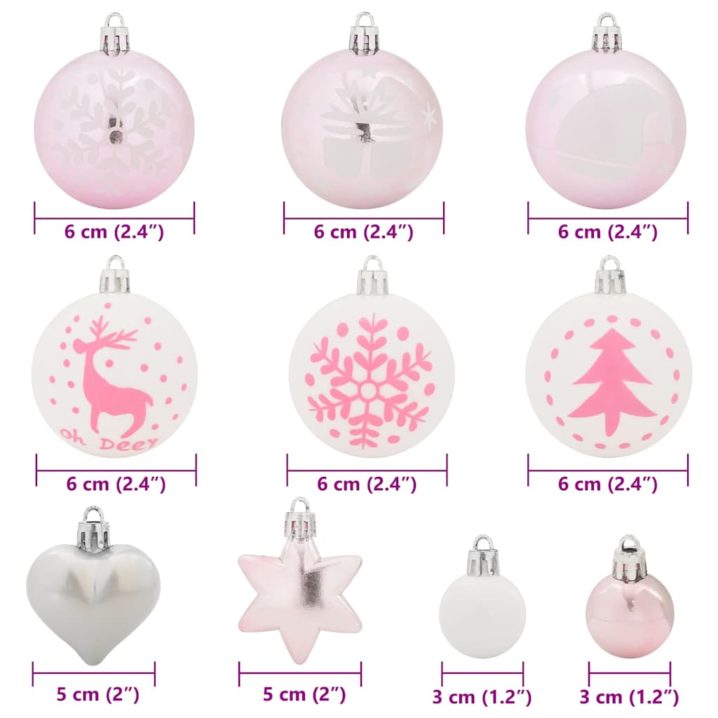 Weihnachtskugel-Set 40 pcs Gold und Rot Kunststoff