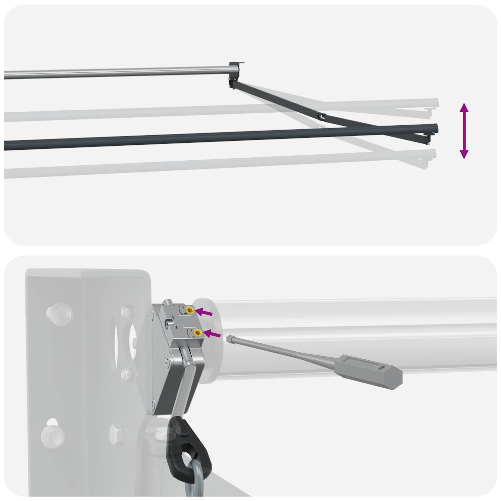 Elektrisches Markisenrahmen Weiß 2,5 x 2 m Aluminium