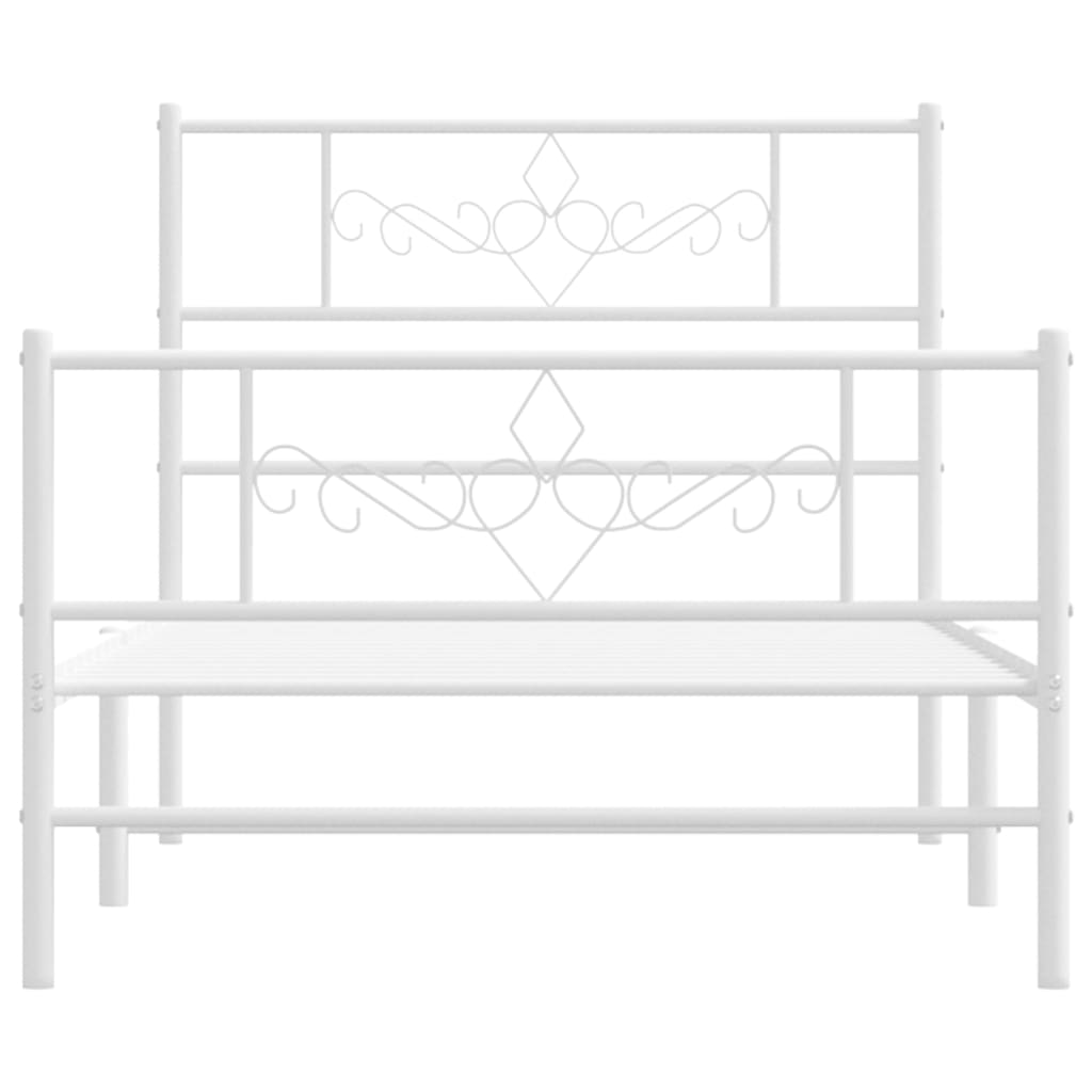 Bettgestell mit Kopfteil Metall Schwarz 100x190 cm
