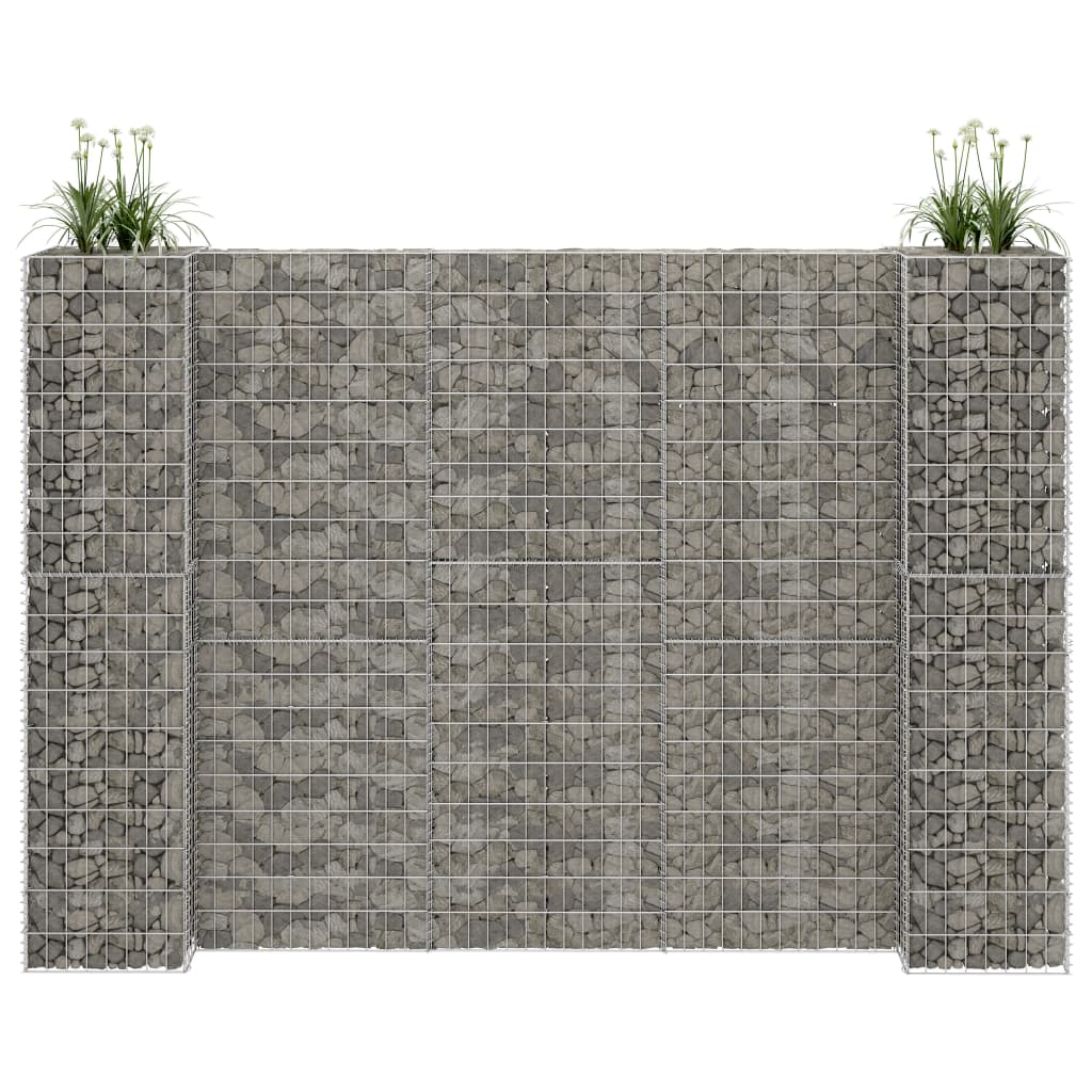 H-förmiger Gabionen-Pflanzkorb Stahldraht 260x40x40 cm