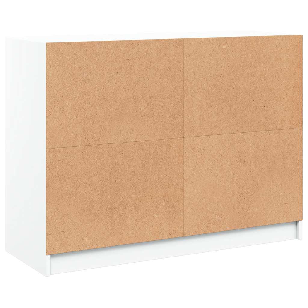Bücherschrank mit Türen Weiß 204x37x75 cm Holzwerkstoff