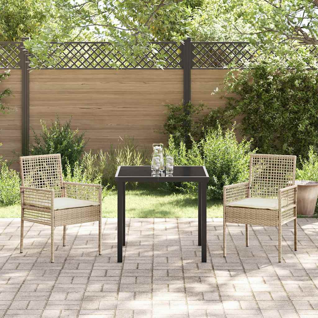 Gartenstuhl 2 pcs Schwarz 55 x 53 x 85 cm Poly-Rattan