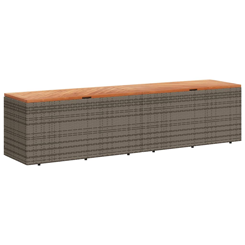 Gartentruhe Schwarz 110x50x54 cm Poly Rattan Akazienholz