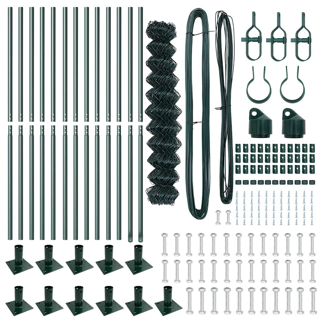 Outdoor Kettenglied-Zaun Erdfixierung 10 x 0,4 m Grün Netz