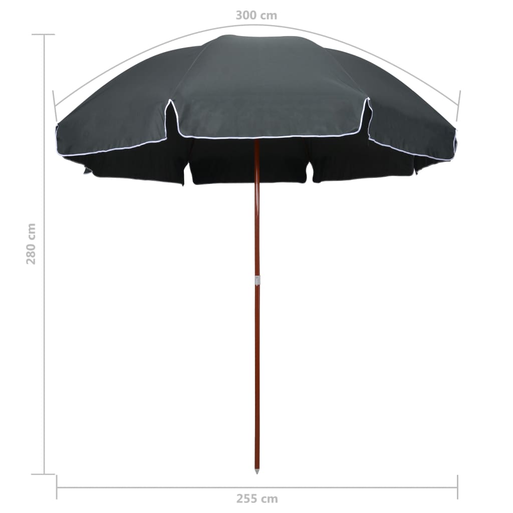 Sonnenschirm mit Stahl-Mast 300 cm Sandweiß