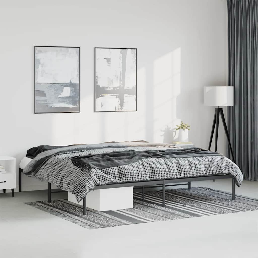 Bettgestell Metall Schwarz 75x190 cm
