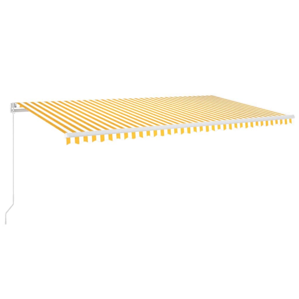 Markise Manuell Einziehbar mit LED 300x250 cm Blau und Weiß