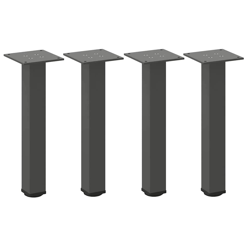 Bartischbeine 4 Stk. Schwarz 100-102 cm Stahl