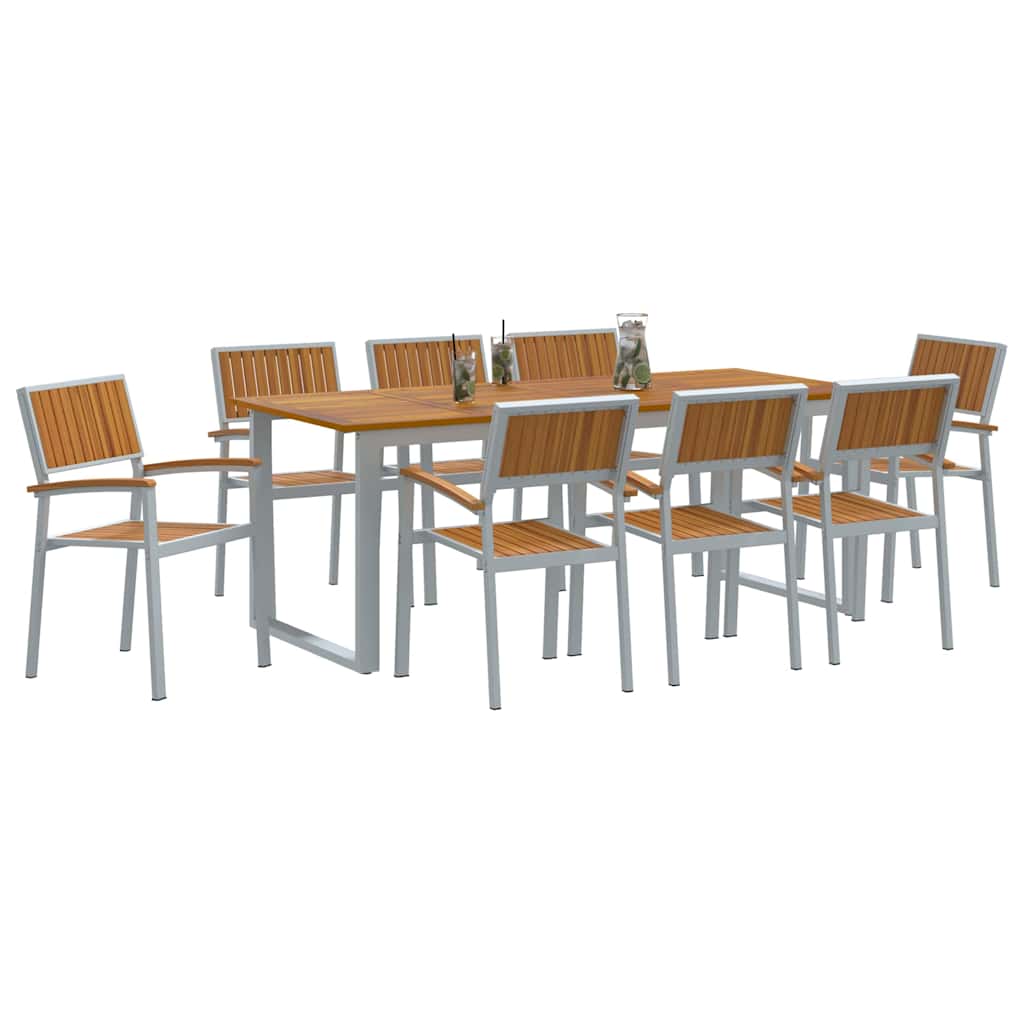 Garten Essgruppe 5 pcs Grau Massivholz Akazie