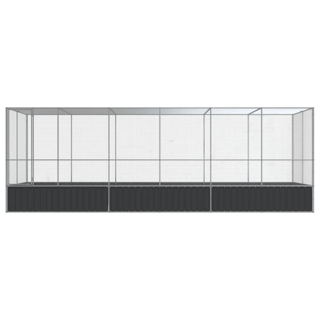Voliere Silbern 210,5x107x212 cm Stahl