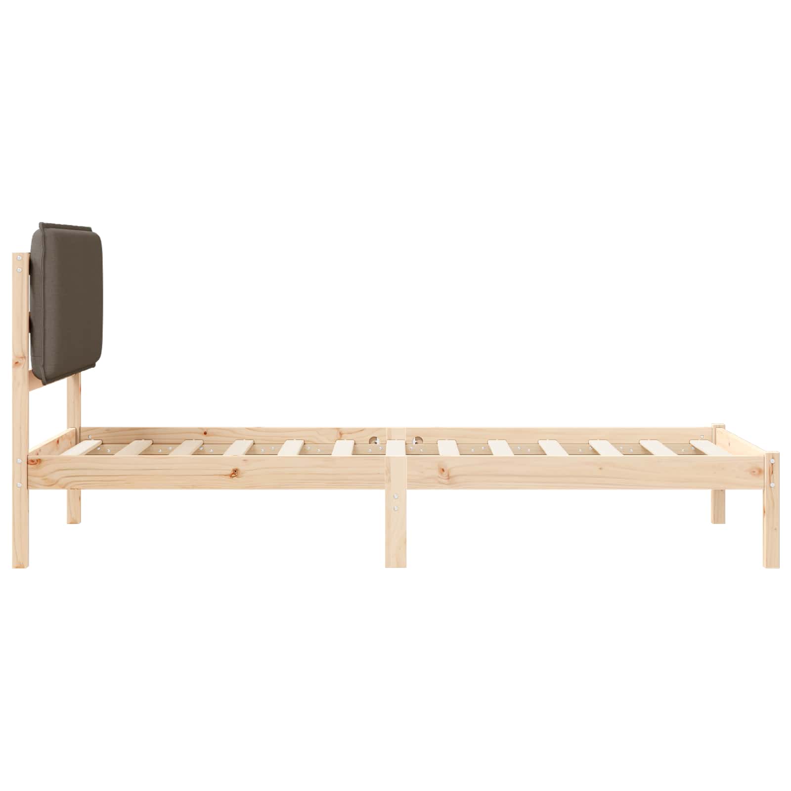 Bettgestell mit gepolstertem Kopfteil Hellgrau 200 x 200 cm